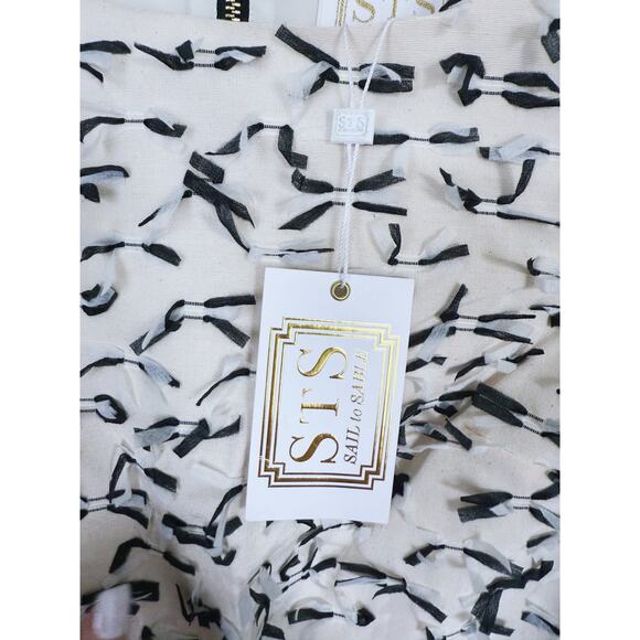 NWT Sail to Sable Shift Dress Black Bows Cream 0 Old Money Vintage Preppy Career - Picture 5 of 10